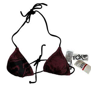 FINAL PRICE NWT Fox Swim Bikini Swimsuit Top Pink / Black Women's Size XS XSmall